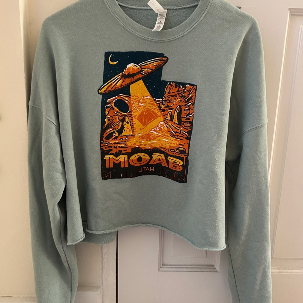 Bella Canvas Green Moab Graphic Sweatshirt